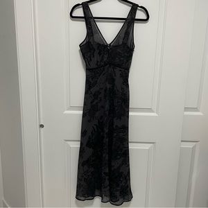 Reformed Sheer Black Floral Overlay Midi Dress Size XS